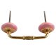 Pink Strewn Flat Ceramic Bridge Handle